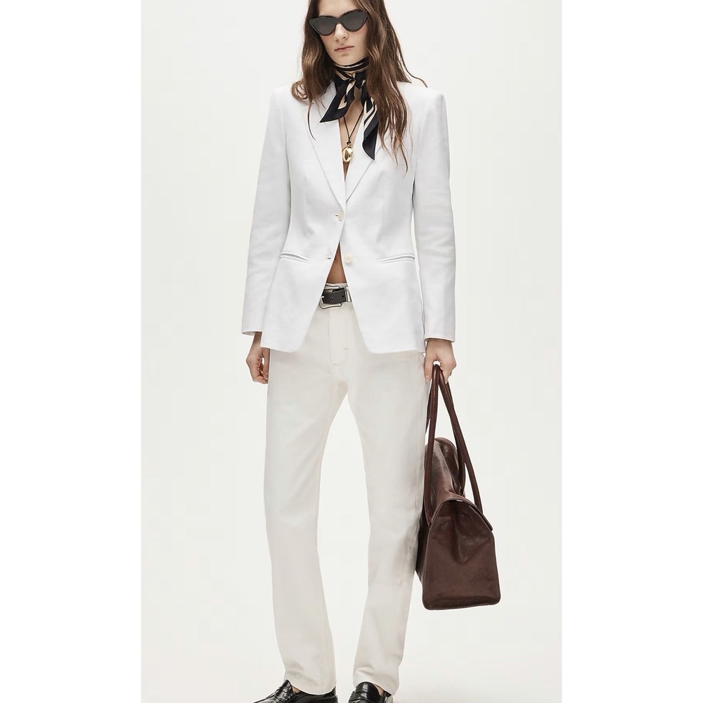J CREW Petite Margeaux blazer in stretch linen blend White 00P NWT $228 CS638